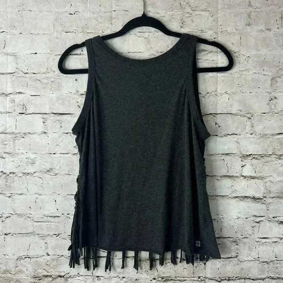 Sweaty Betty Women's  S / M Tank Top Dark Grey Fringe Back Polyester Cotton - Picture 1 of 8